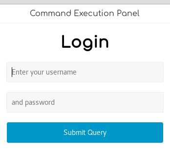 Command Execution Panel Login